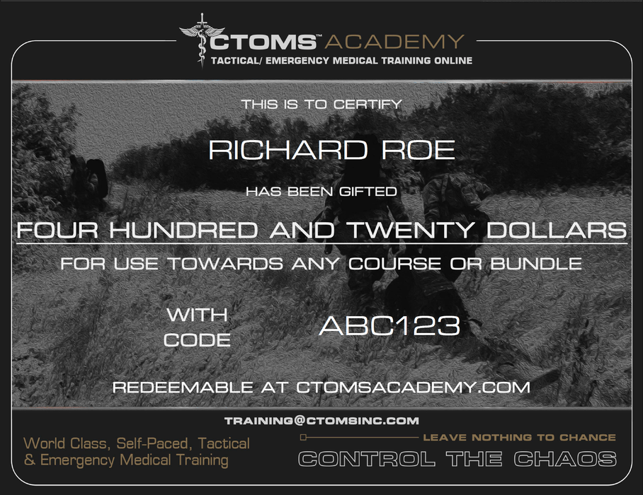 CTOMS Academy Gift Certificate