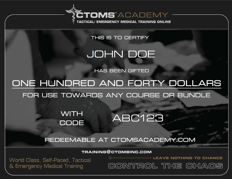 CTOMS Academy Gift Certificate