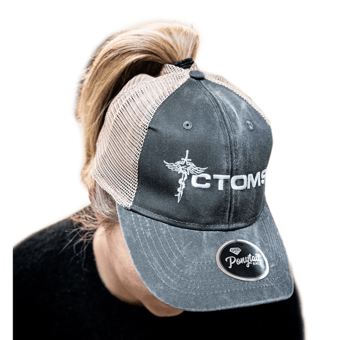 CTOMS Trucker Hat, Ladies Fit with Ponytail Back