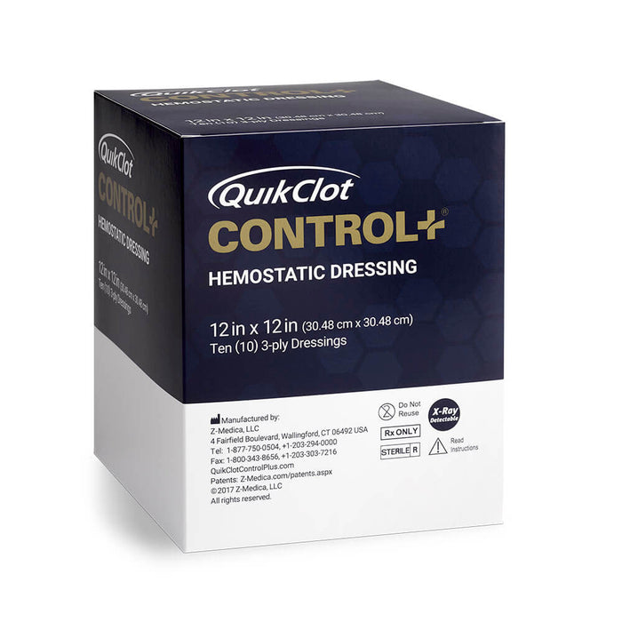 Hemostatic Dressing, Quikclot® Control+ 12in x 12in Box