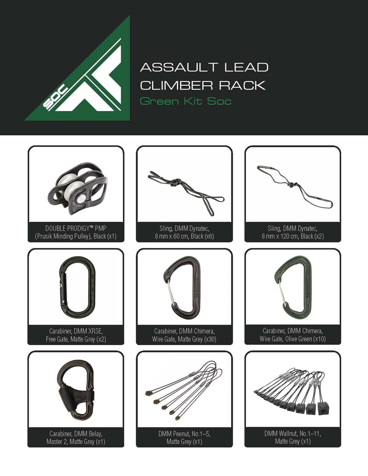 Assault Lead Climber Rack Green Kit Soc CTOMS Assault Lead Climber Rack Green Kit Soc CTOMS