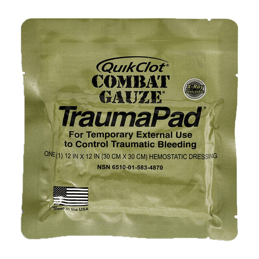 Hemostatic Dressing, Combat Gauze™ QuikClot® Trauma Pad